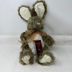 Charlie Bears Brown Cream Hop Soft Plush Rabbit Stuffed Animal 12" Tall NWT